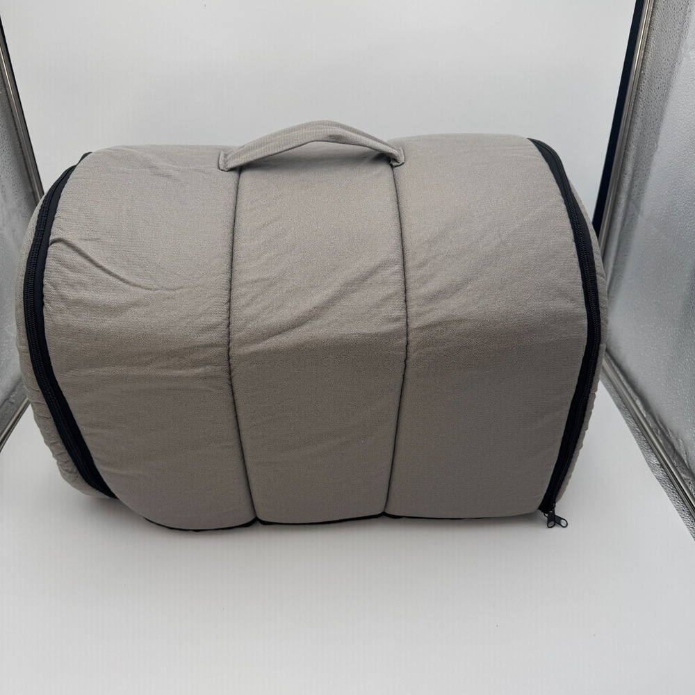 Gray Plush Tunnel Cat Bed with Removable Cushion - Picture 2 of 15